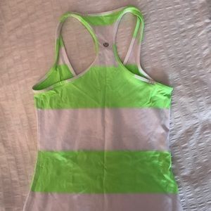 Worn once lululemon lime green and white stripe
